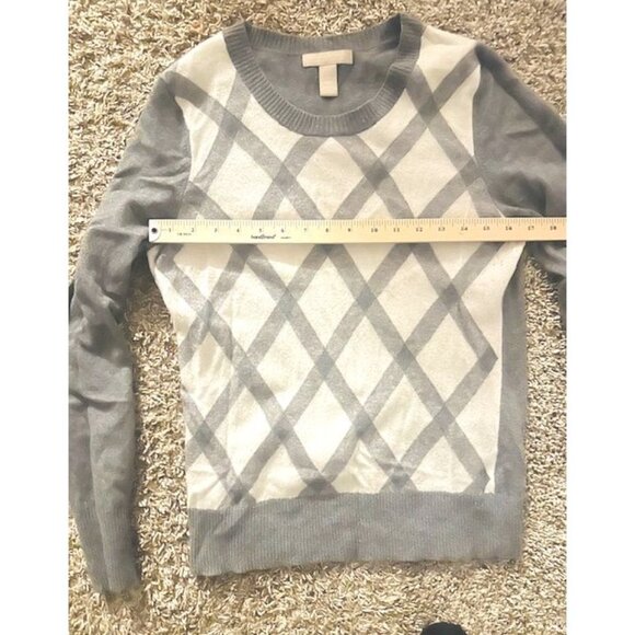 Banana Republic Preppy Italian Yarn Merino Wool Cashmere Blend Argyle Sweater L - Picture 6 of 7